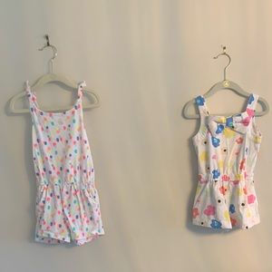 2 Piece Bundle- Girls Colorful Rompers-LIKE NEW